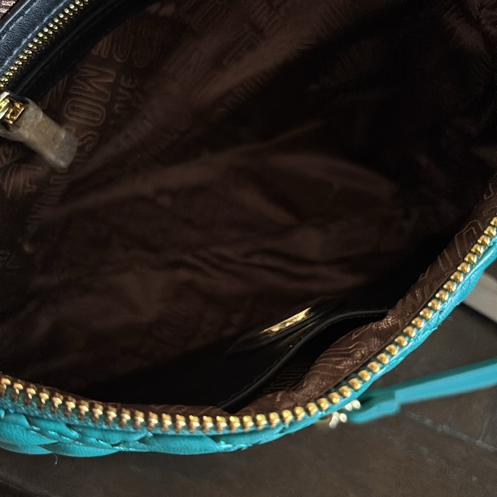 NWT Love Moschino Teal Quilted Women's Bag - Picture 3 of 9